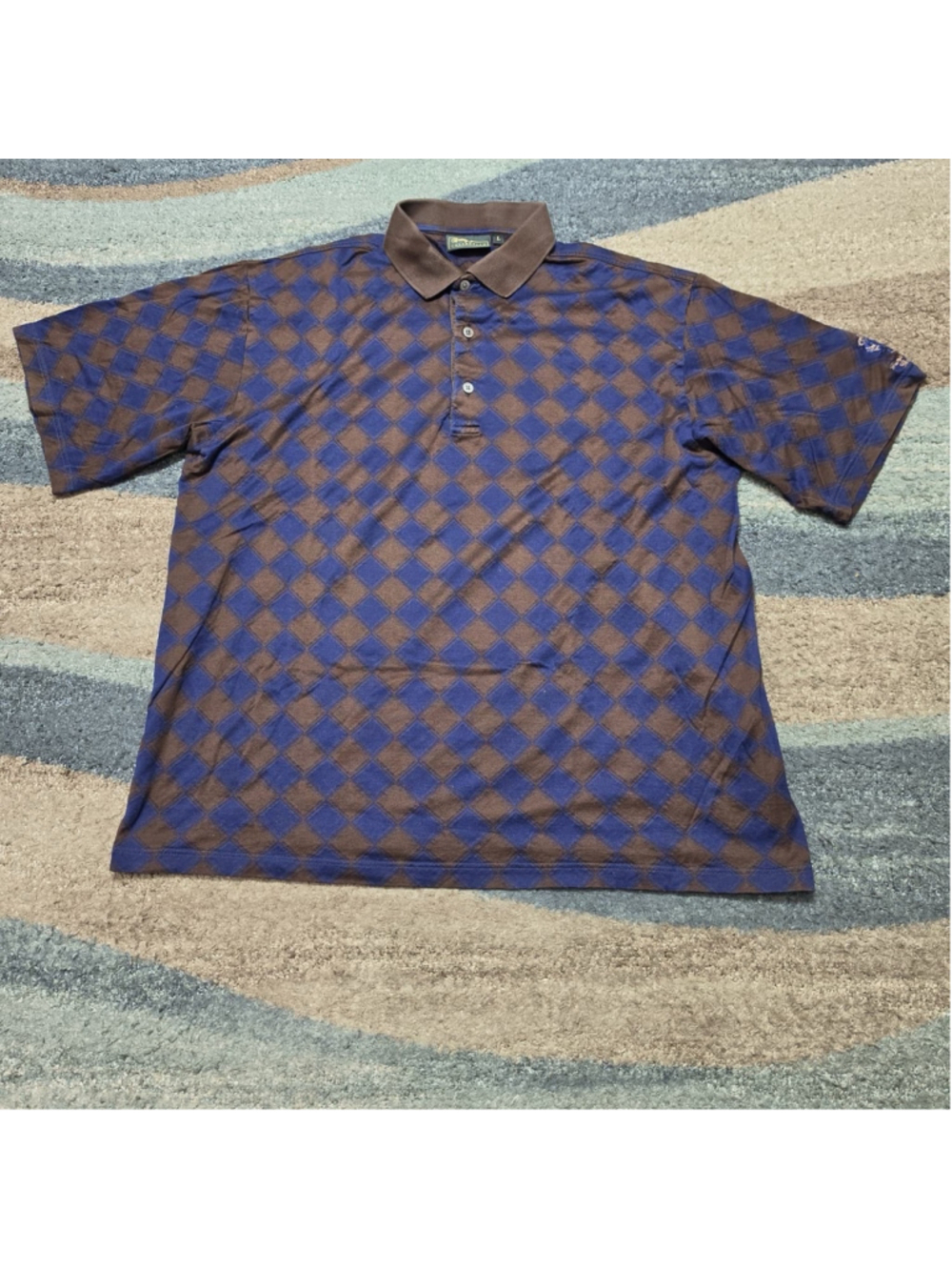 Trump International Golf Club Polo Mens L Bobby Jones Argyle Made In Italy